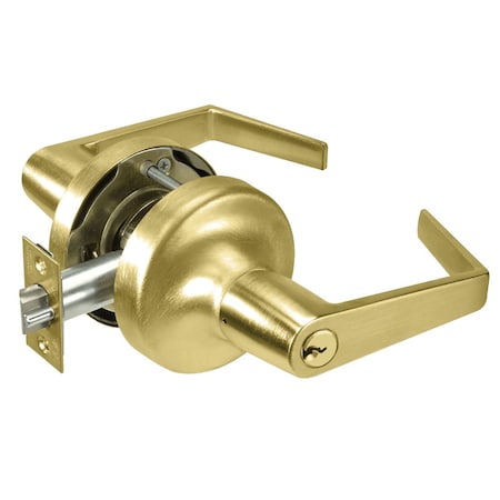 Yale Grade 2 Classroom Cylindrical Lock, Augusta Lever, Conventional Cylinder, Stn Brss Fnsh, Non-handed AU5308LN 606